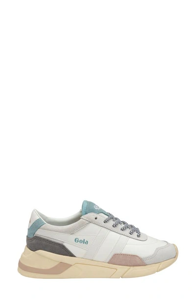 Shop Gola Eclipse Trident Lace-up Sneaker In White/ Powder Blue/ Blossom