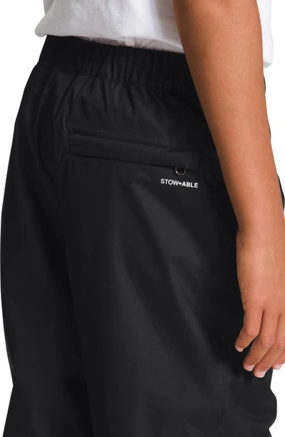 The North Face Kids' Antora Waterproof Packable Recycled Polyester Rain Pants In Black