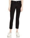 7 For All Mankind Kimmie Cropped Straight-leg Jeans, B(air) Black In Black