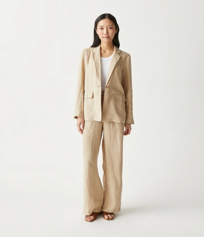 Michael Stars Jules Linen Wide Leg Drawstring Pants In Natural