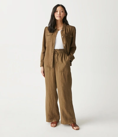 Shop Michael Stars Jules Linen Pant In Dolma