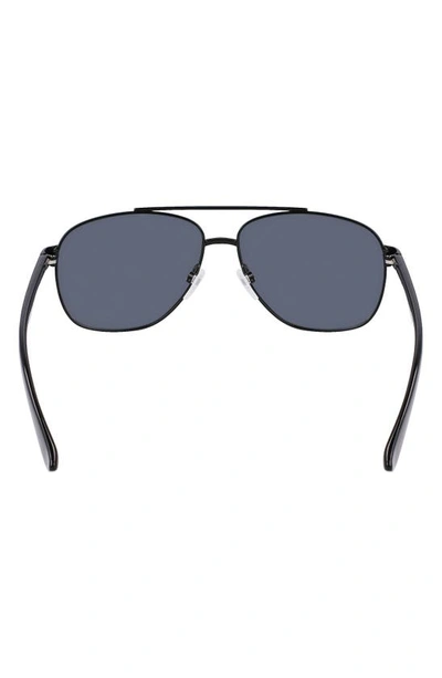 Shop Cole Haan 61mm Combination Aviator Polarized Sunglasses In Black
