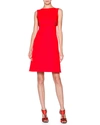 GIORGIO ARMANI Sleeveless Cotton Overlay Dress, Coral Red