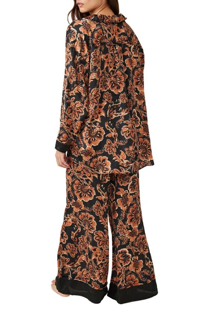 Shop Free People Dreamy Days Mixed Print Pajamas In Black Combo