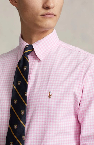 Shop Polo Ralph Lauren Classic Fit Gingham Oxford Button-down Shirt In Pink/ White