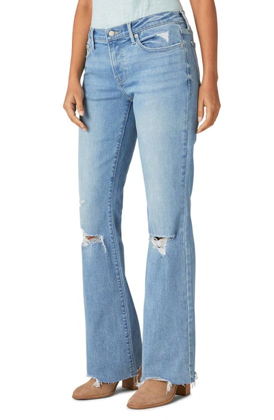 Shop Lucky Brand Sweet Distressed Raw Hem Flare Jeans In Capsize Dest