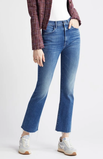 Shop Mother The Hustler Fray Ankle Bootcut Jeans In Wish On A Star