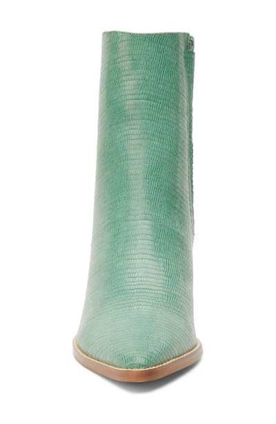 Shop Matisse Caty Western Pointed Toe Bootie In Jade Snake