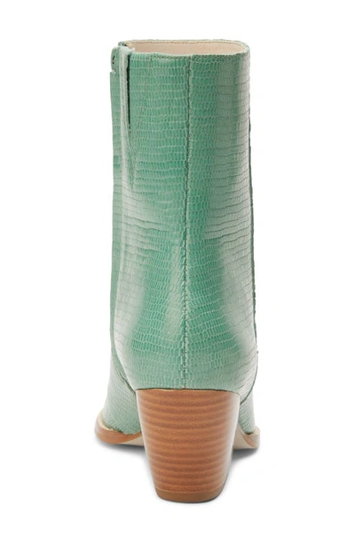 Shop Matisse Caty Western Pointed Toe Bootie In Jade Snake