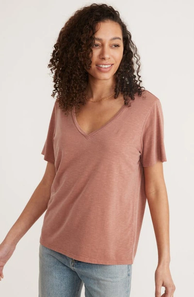 Shop Marine Layer Boyfriend V-neck T-shirt In Aragon