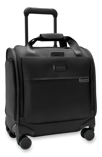 Shop Briggs & Riley Baseline Cabin Spinner Carry-on Bag In Black