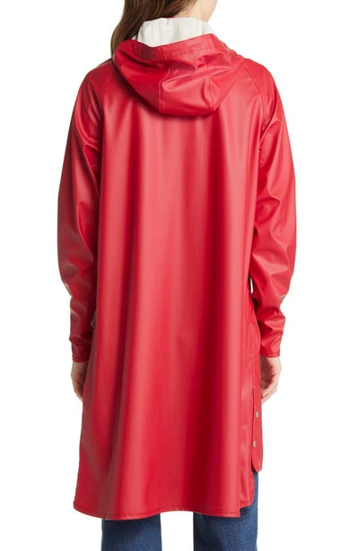 Shop Ilse Jacobsen Hooded Raincoat In Deep Red