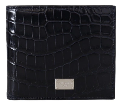 Shop Dolce & Gabbana Elegant Exotic Leather Bifold Men's Wallet In Black