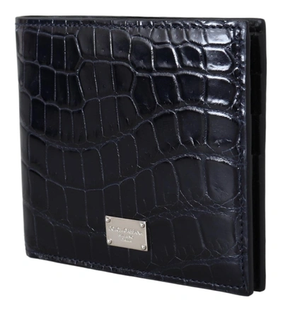 Shop Dolce & Gabbana Elegant Exotic Leather Bifold Men's Wallet In Black