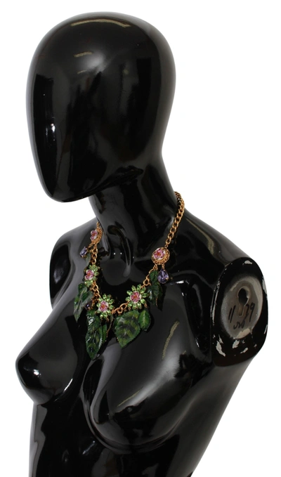 Shop Dolce & Gabbana Elegant Floral Sicily Charm Women's Necklace In Gold