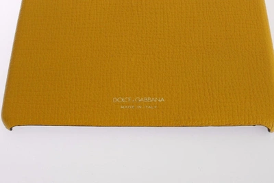 Shop Dolce & Gabbana Yellow Leather Tablet Ipad Case Women's Cover