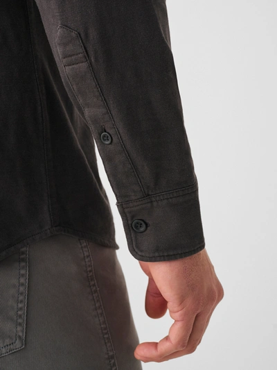Shop Faherty Short-sleeve Sunwashed Knit Shirt (single Pocket) In Washed Black