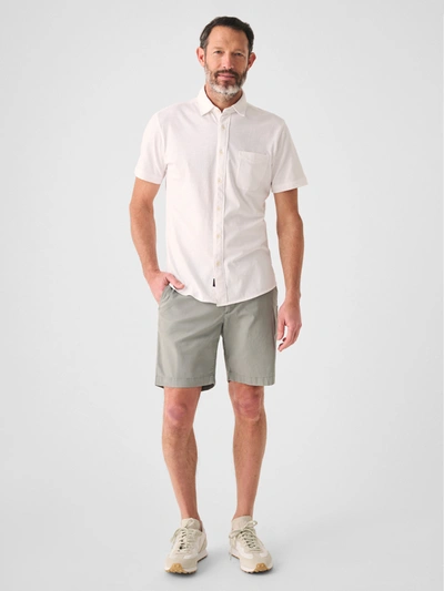 Shop Faherty Short-sleeve Sunwashed Knit Shirt (single Pocket) In White