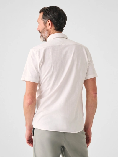 Shop Faherty Short-sleeve Sunwashed Knit Shirt (single Pocket) In White