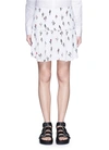 Kenzo Cactus Print Layer Pleat Mini Skirt In White