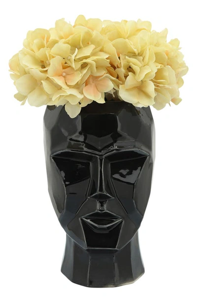 Shop R16 Home Ceramic Face Vase In Black