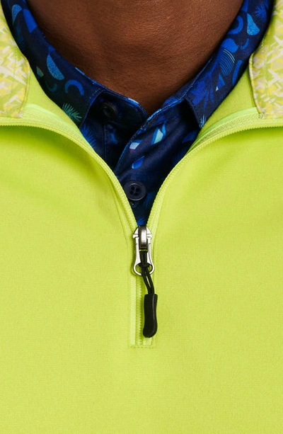 Shop Robert Graham Offshore Knit Quarter Zip Vest In Lime