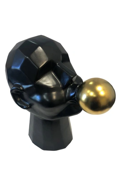 Shop R16 Home Bubble Gum Figurine In Black/ Gold