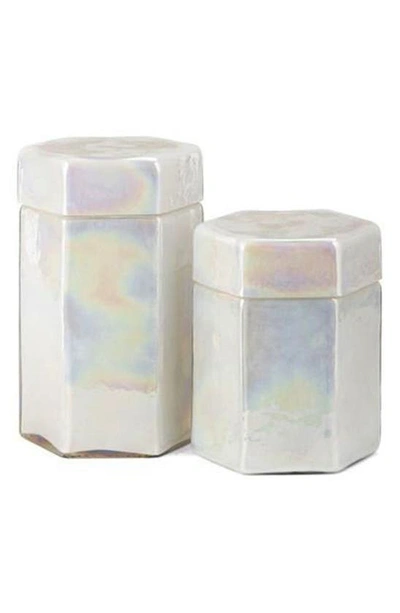 Shop R16 Home Transcendence Set Of 2 Canisters In White