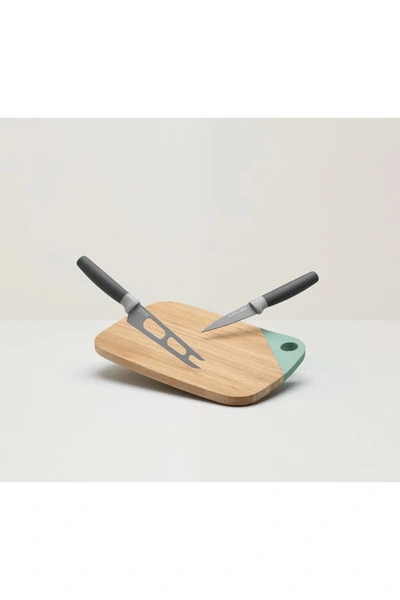 Berghoff Leo 3-piece Cutting Board And Knife Set In Green, Grey