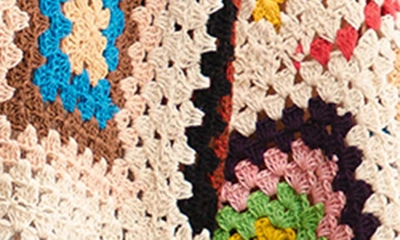 Saachi Granny Crochet Jacket In White Multi