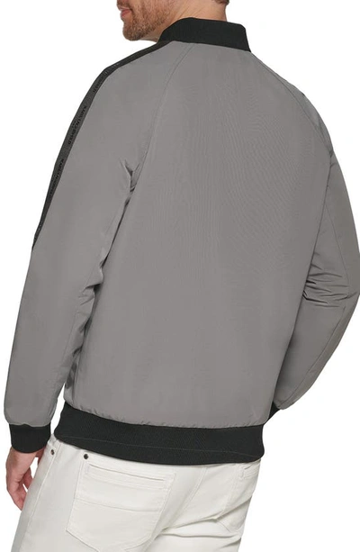 Shop Karl Lagerfeld Bomber Jacket In Grey