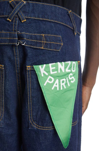 Shop Kenzo Sailor Loose Fit Jeans In Dm - Rinse Blue Denim