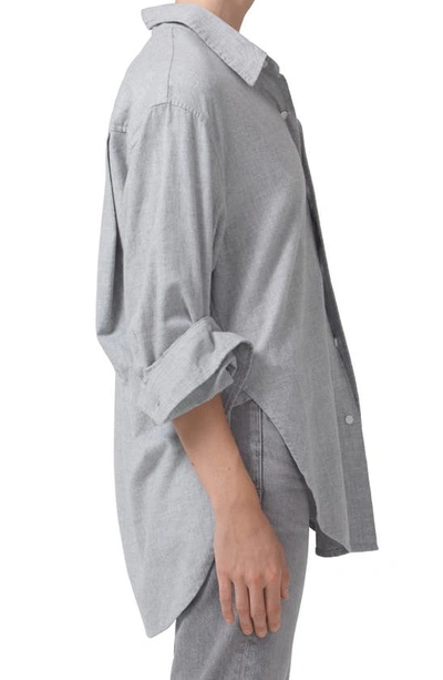 Shop Citizens Of Humanity Kayla Oversize Button-up Shirt In Whisper Grey