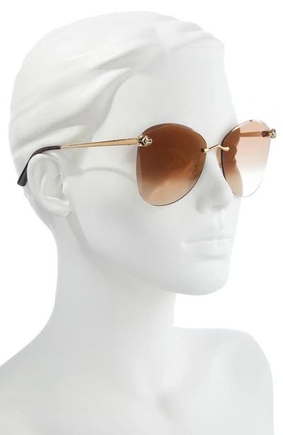 Cartier 63mm Gradient Oversize Geometric Sunglasses In Gold