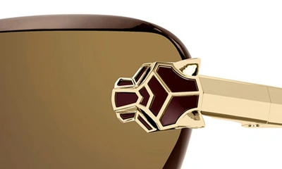 Shop Cartier 62mm Gradient Oversize Cat Eye Sunglasses In Gold 2