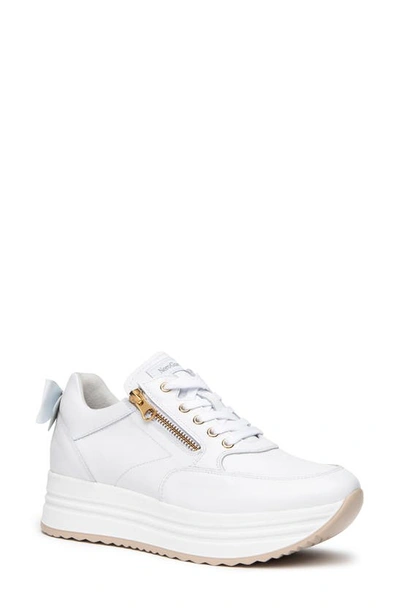 Shop Nerogiardini Bow Platform Sneaker In White