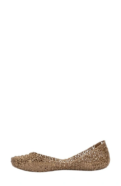 Shop Melissa Campana Papel Flat In Metal Gold