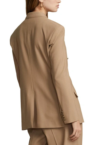 Shop Polo Ralph Lauren Double Breasted Blazer In Camel