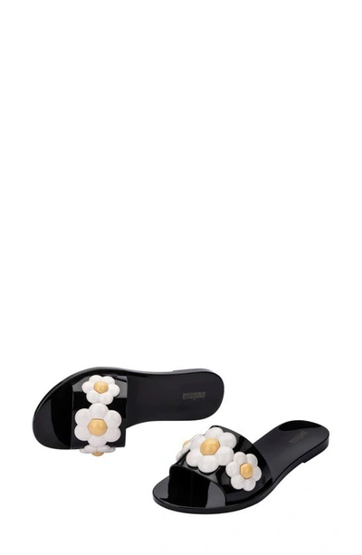 Shop Melissa Babe Spring Slide Sandal In Black/ White