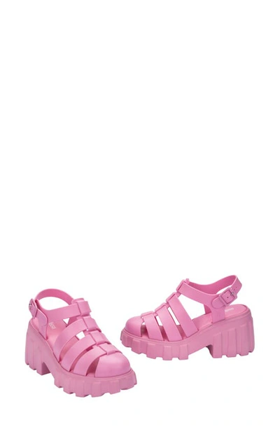 Melissa Megan Block-heel Platform Fisherman Sandals Women In Pink