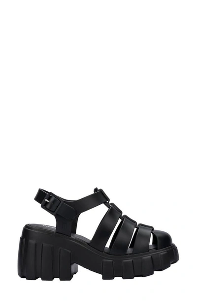 Melissa Megan Block-heel Platform Fisherman Sandals Women In Black
