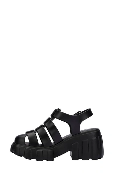 Melissa Megan Block-heel Platform Fisherman Sandals Women In Black