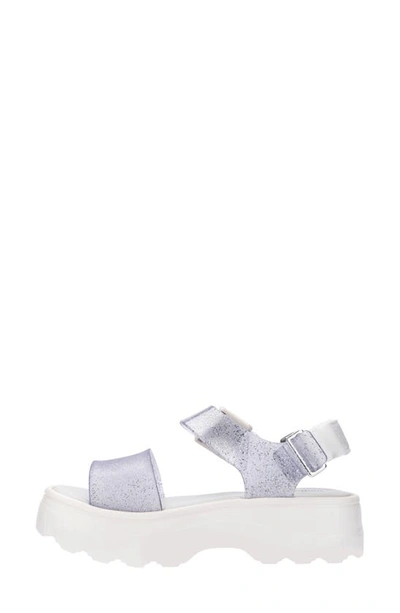 Shop Melissa Kick Off Platform Sandal In White/ Glitter