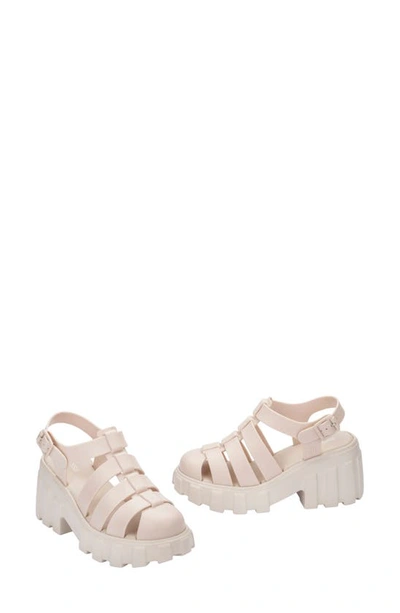 Melissa Megan Platform Fisherman Sandal In Beige