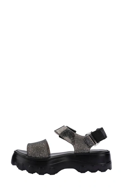 Shop Melissa Kick Off Platform Sandal In Black Glitter
