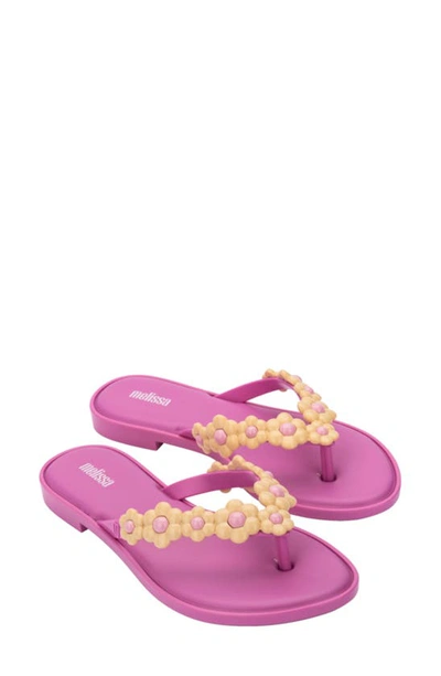 Shop Melissa Spring Flip Flop In Lilac/ Yellow