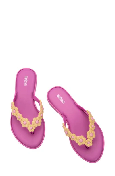 Shop Melissa Spring Flip Flop In Lilac/ Yellow