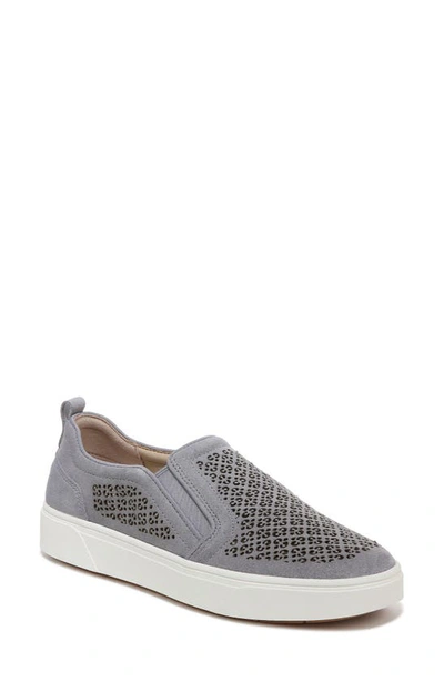 Shop Vionic Kimmie Perforated Suede Slip-on Sneaker In Slate