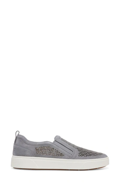 Shop Vionic Kimmie Perforated Suede Slip-on Sneaker In Slate