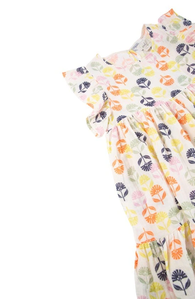 Shop Peek Aren't You Curious Kids' Folk Floral Print Cotton Dress In Ivory Print